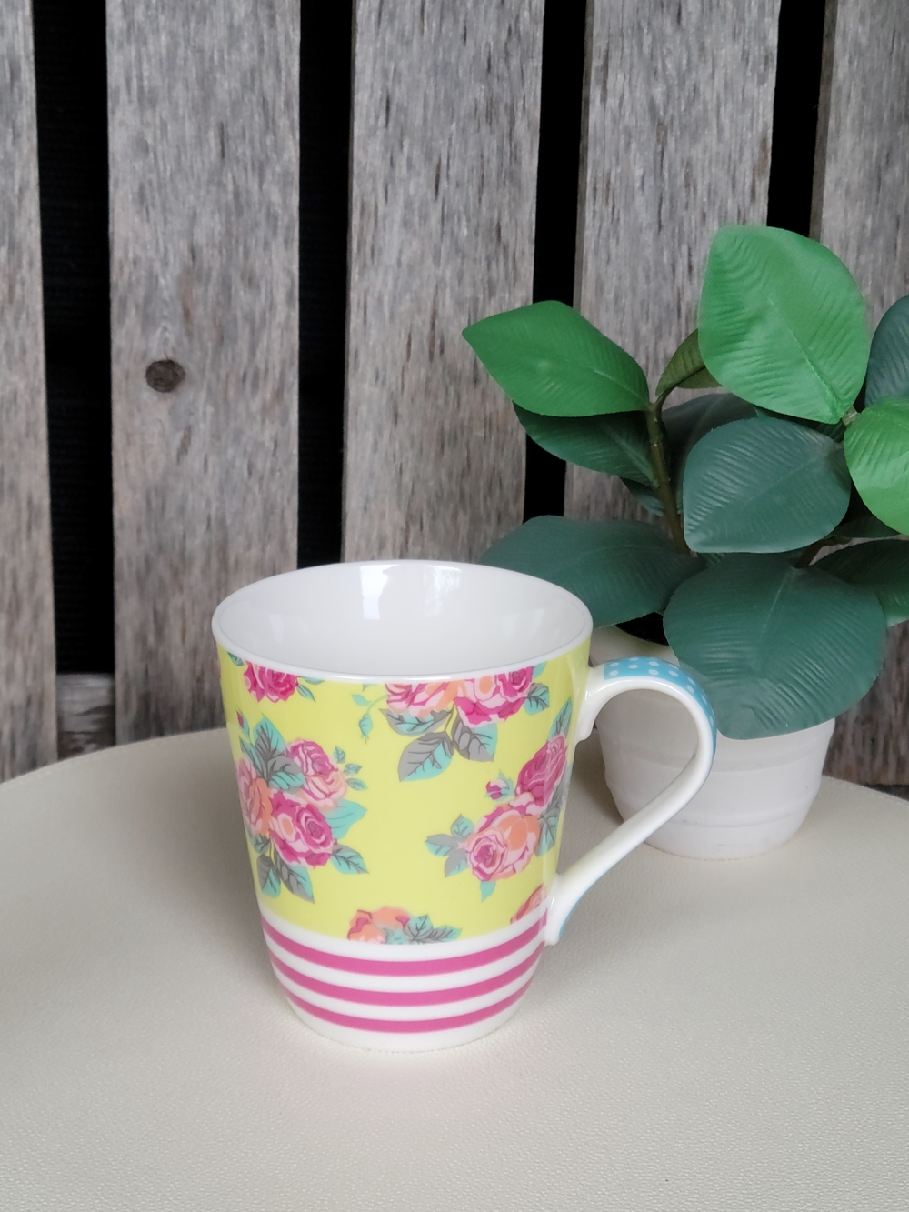Matilda Jane Yellow Floral Mug with Pink Stripes - Picture 4 of 7